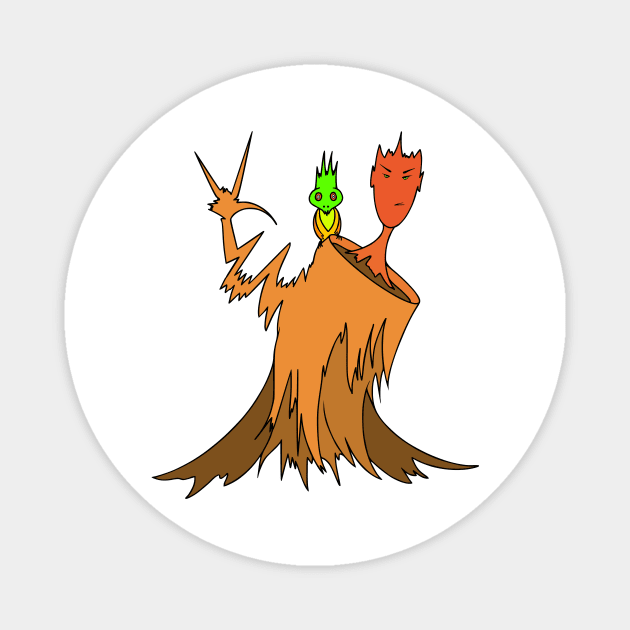 "Tree Dude - Stylized Tree Holding up the 'I Love You' Symbol" Magnet by Helphi